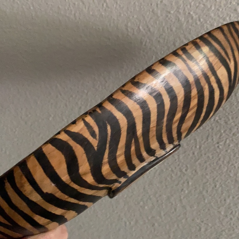 Decorative Zebra-Stripe Accent Tray - Brown & Black - Picture 3 of 11